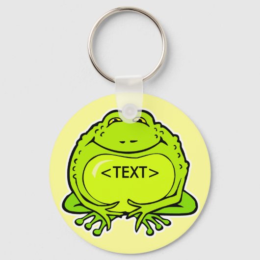 Porte-clés grenouille grosse et heureuse, <TEXT> (Recto)