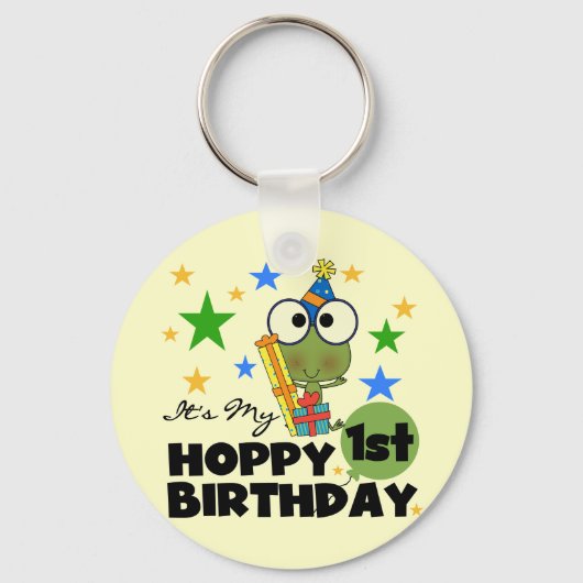 Porte-clés Grenouille Hoppy 1er Anniversaire T-shirts et cade (Recto)