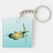 Porte-clés Grenouille jaune sur feuille de lotus (Dos)