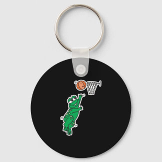 Porte-clés grenouille mignonne jouant au basket-ball