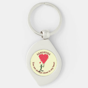 Porte-clés Grenouille romantique mignonne et coeur rouge pers