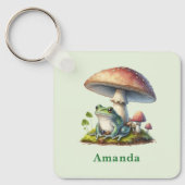 Porte-clés Grenouille sous un champignon Mignon Nature (Recto)