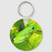Porte-clés Grenouille verte sur une feuille, (Recto)