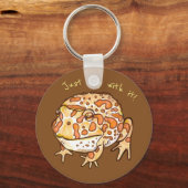 Porte-clés Grenouilles à cornes ornées, sautez avec ! (Recto)