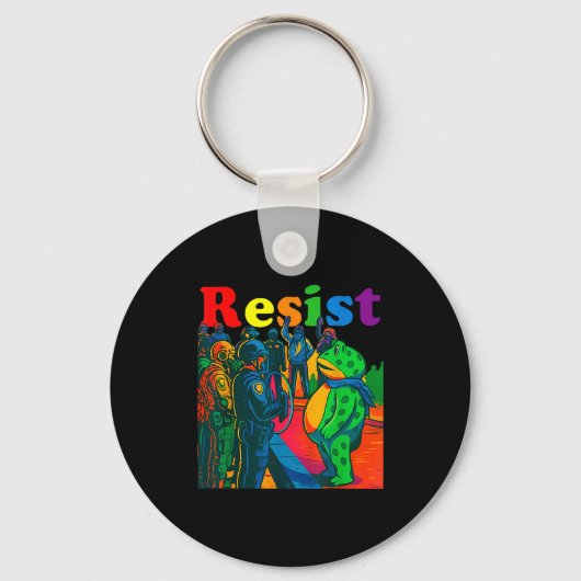 Porte-clés Grenouilles résistent à la protestation de grenoui (Recto)