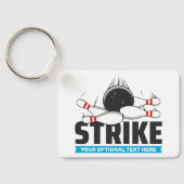 Porte-clés Grève de bol de texte personnalisé (Verso)