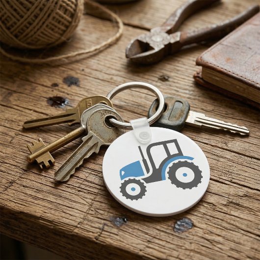 Porte-clés Grey Blue Tractor
