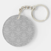 Porte-clés Grey Elegant Damask Porte - clé personnalisé (Dos)