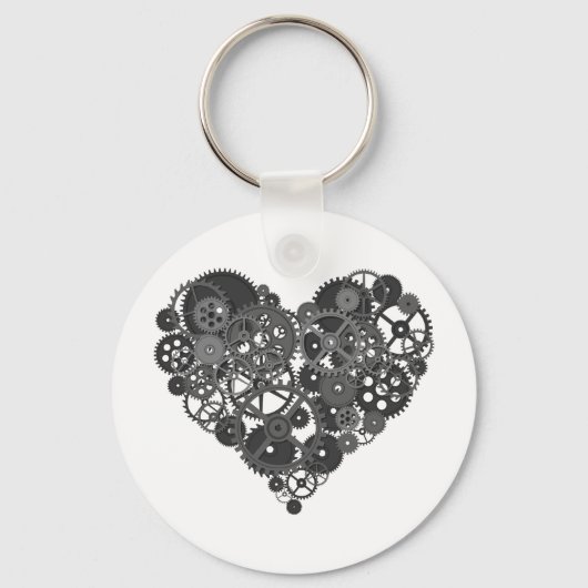 Porte-clés Grey Gears Heart (Recto)