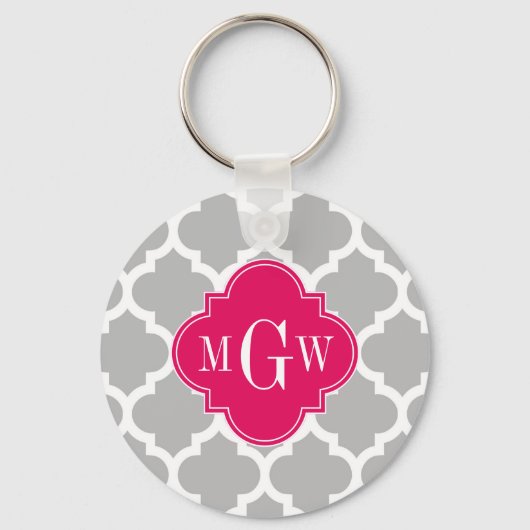 Porte-clés Grey Whats Marocain #5 Framboise 3 Monogramme init (Recto)