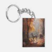 Porte-clés Greyhound à l'automne Feuilles automne Inspiration (Devant gauche)