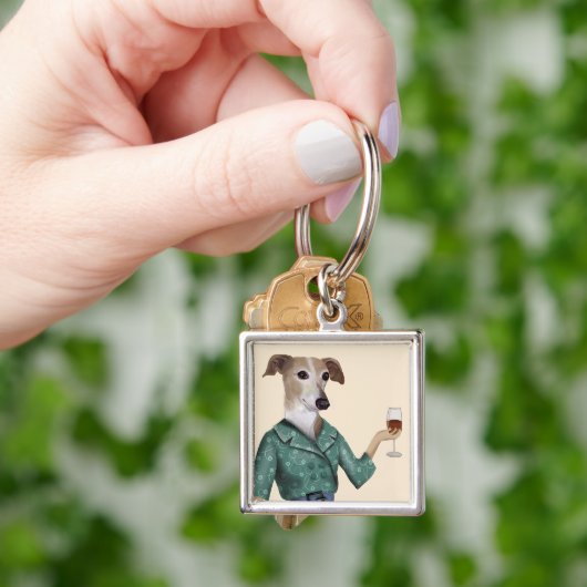 Porte-clés Greyhound Wine Snob (main)