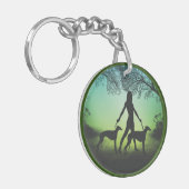 Porte-clés Greyhounds En Promenade (Devant gauche)