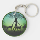 Porte-clés Greyhounds En Promenade (Dos)