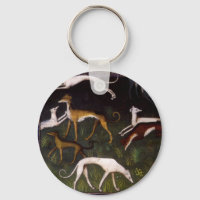 Greyhounds médiéval dans les bois profonds