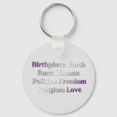 Porte-clés GreySexual Pride - Lieu de naissance : Terre. Race (Recto)