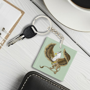 Porte-clés Griffon Mythique Fantastique Brun Majestueux