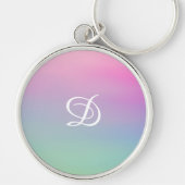 Porte-clés Grille dégradé rose simple initial (Devant)