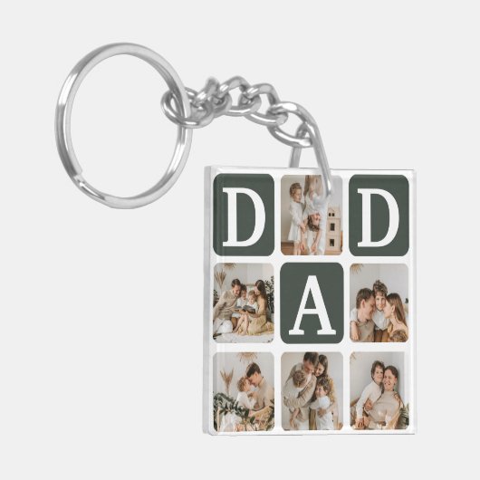 Porte-clés Grille multiphoto moderne mignon cadeau DAD (Devant gauche)