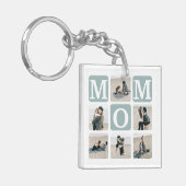 Porte-clés Grille multiphoto moderne mignonne cadeau MOM (Devant gauche)