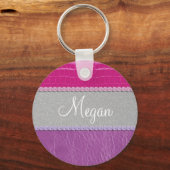 Porte-clés Grille rose et violet (Recto)