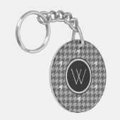 Porte-clés Gris avec Porte - clé Houndstooth Accent Argent (Devant gauche)
