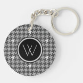 Porte-clés Gris avec Porte - clé Houndstooth Accent Argent (Dos)