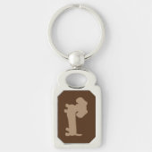 Porte-clés Gris Dachshund Masculine anneau Porte - clé (Devant)