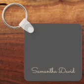 Porte-clés Gris et beige personnalisé (Recto)