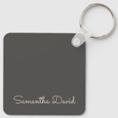 Porte-clés Gris et beige personnalisé (Dos)