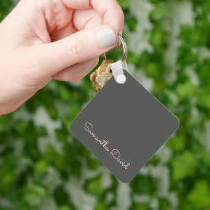 Porte-clés Gris et beige personnalisé