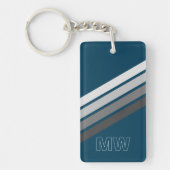 Porte-clés Gris Foncé Personnalisé Sur Bleu Foncé (Devant)