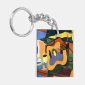 Porte-clés Gris - Guitare et bouteille (Devant gauche)