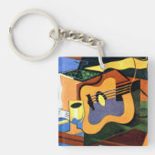 Porte-clés Gris - Guitare et bouteille (Devant)