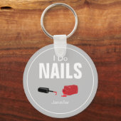 Porte-clés Gris Moderne I Do Nails (Technicien Nail) (Recto)