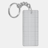 Porte-clés Gris, moderne, simple, cool, lignes de grille tend (Devant gauche)