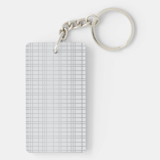 Porte-clés Gris, moderne, simple, cool, lignes de grille tend (Dos)