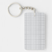 Porte-clés Gris, moderne, simple, cool, lignes de grille tend (Devant)
