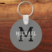 Porte-clés Gris Monogrammé (Verso)