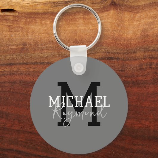 Porte-clés Gris Monogrammé (Verso)