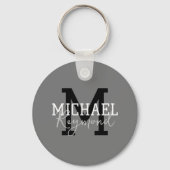 Porte-clés Gris Monogrammé (Verso)