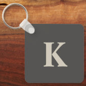 Porte-clés Gris monogramme du client (Recto)
