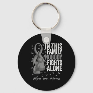 Porte-clés Gris Ribbon Survivant Fighter Cerveau Tumeur Sensi