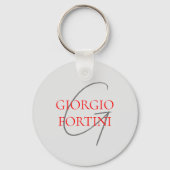 Porte-clés Gris Rouge Votre nom Monogramme initial Moderne (Verso)