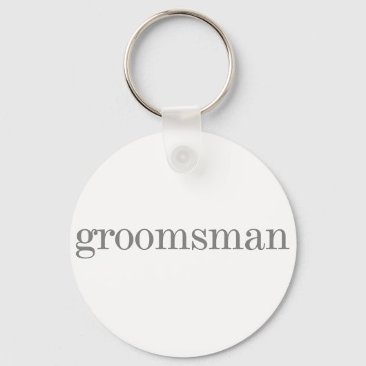 Porte-clés Gris Texte Groomsman (Recto)