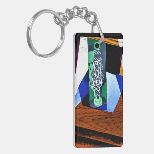 Porte-clés Gris - Verre sur une table (Devant gauche)