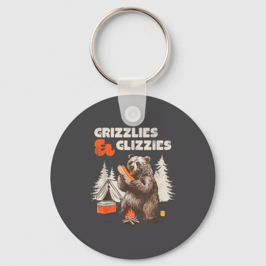 Porte-clés Grizzlies &amp; Glizzies Eating Hotdog Meme Funny  (Recto)