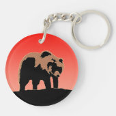 Porte-clés Grizzly Bear au coucher du soleil - Art original d (Dos)