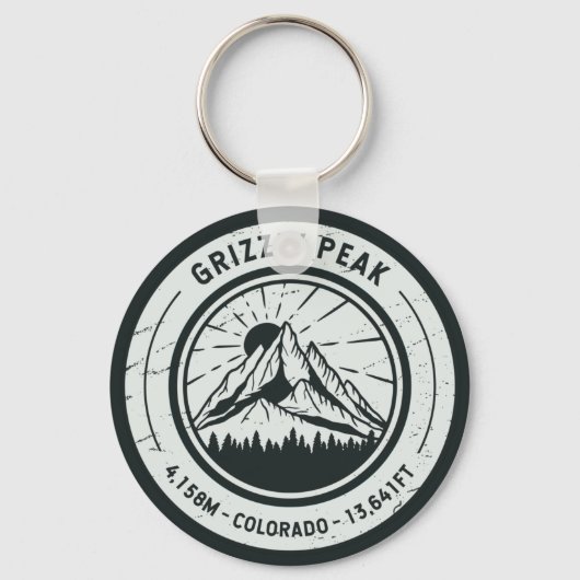 Porte-clés Grizzly Peak Colorado Randonnée Ski Travel (Recto)