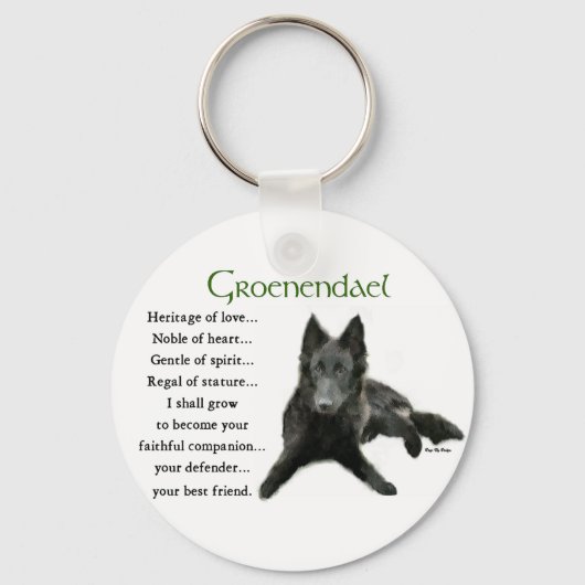 Porte-clés Groenendael Belgique Cheepdog Cadeaux (Recto)